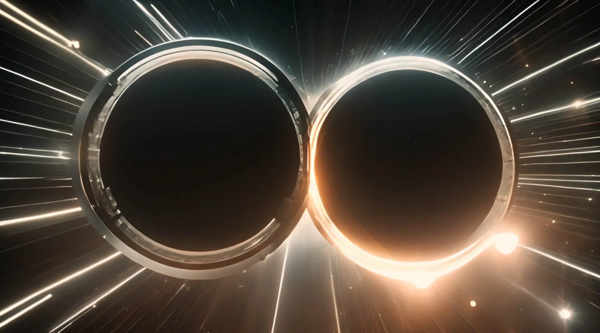 Cosmic Rings with Radiant Light Sci-Fi Video Background